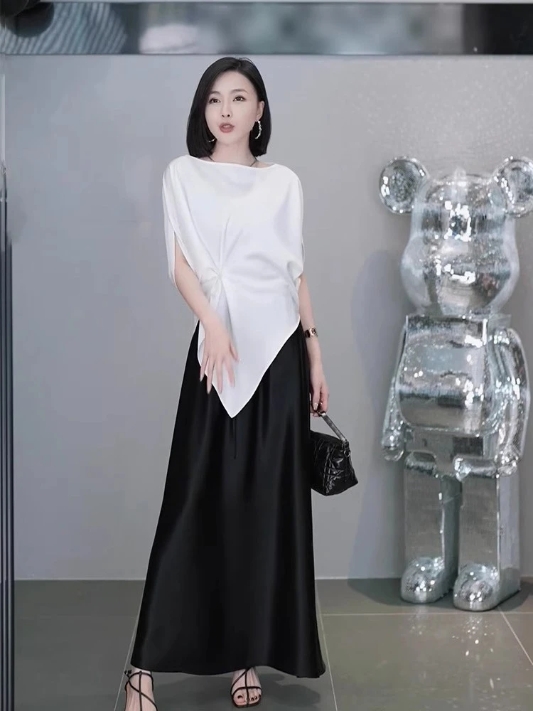 大码时尚套装女高级感御姐气质独特上衣半身裙夏装盐系轻熟两件套