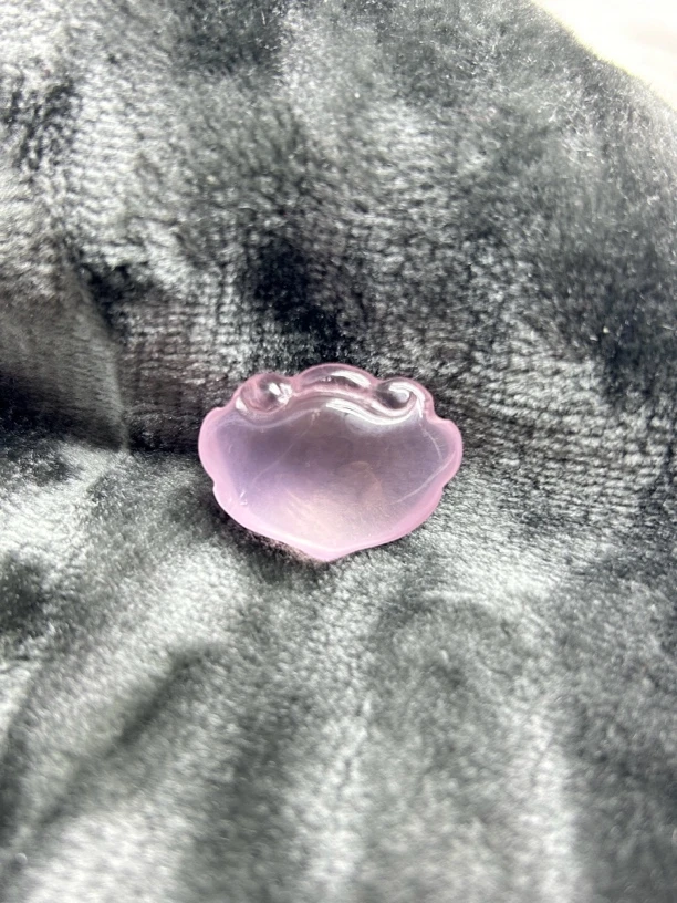 粉水晶如意吊坠项链