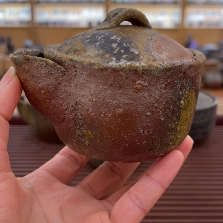 备前烧作品作品光显人盖子有窑粘