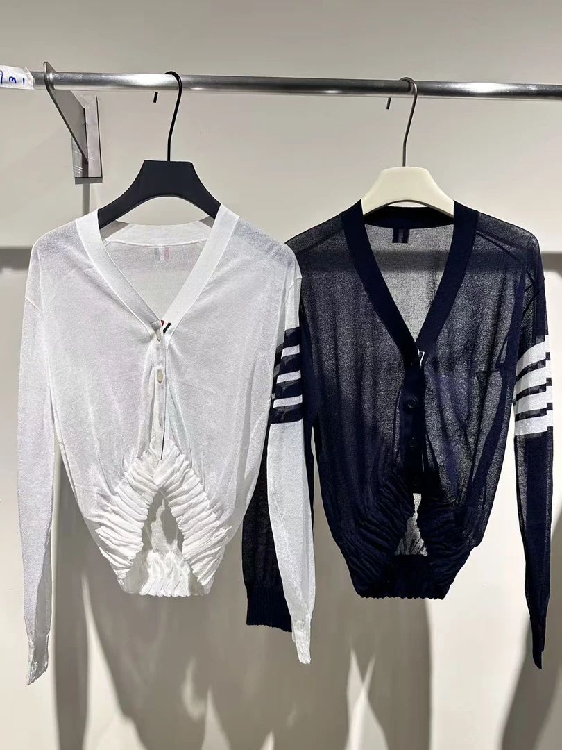 【Ann.G】C10401 镂空开衫女长袖外搭空调衫V领防晒衣短款上衣