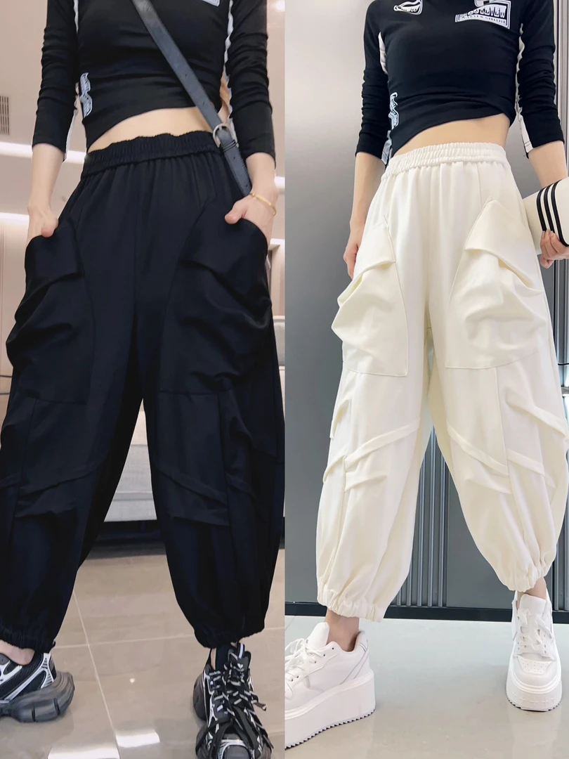 时尚高腰显瘦百搭哈伦裤休闲宽松小脚裤夏季新品9341