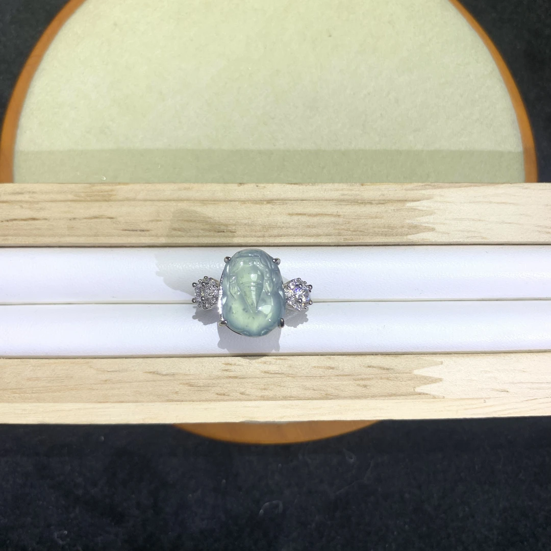 【福印珠宝】天然A货翡翠冰种貔貅戒指（YY）S101026多样性发一件