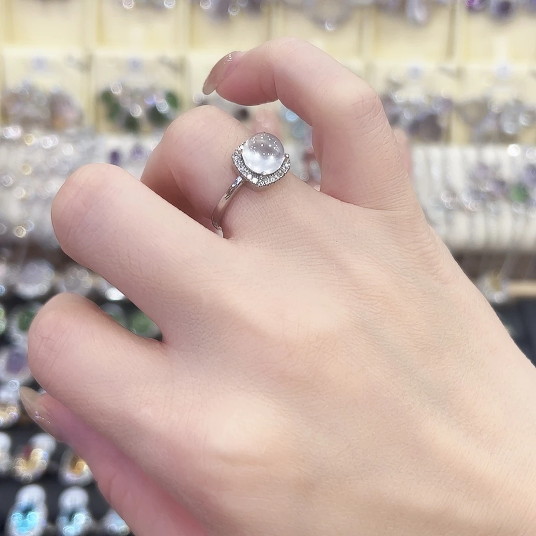 银S925镶嵌烟晶戒指