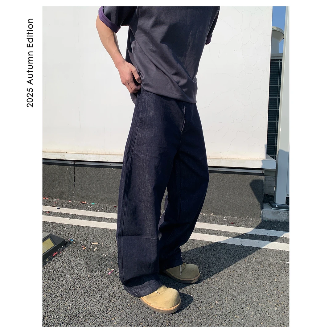 ZICHENG 春季 原牛水洗 慵懒感 弯刀型男士百搭廓形牛仔裤