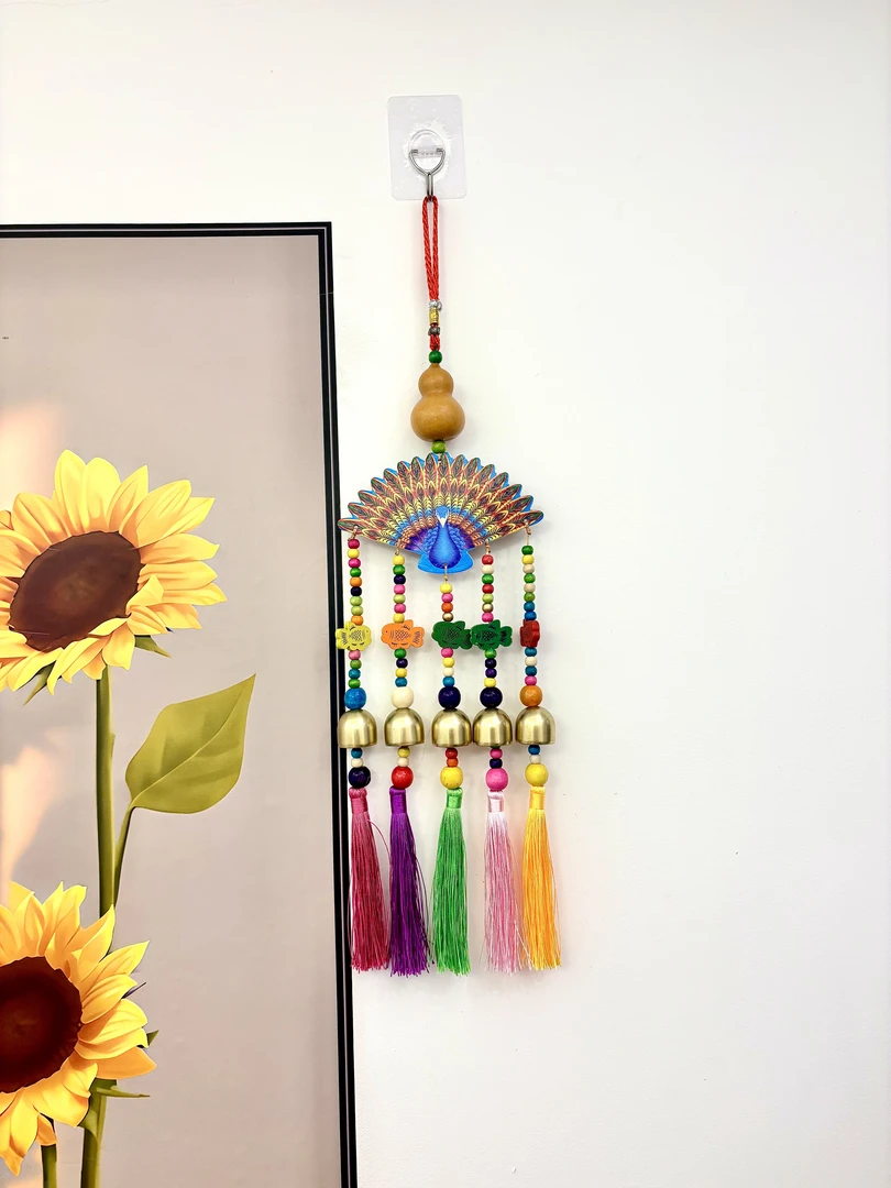 精品挂饰手工编织草编风铃茶室书房酒吧酒馆壁饰个性风铃壁饰