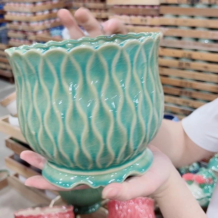 有孔.凑单10元陶瓷花盆发货！
