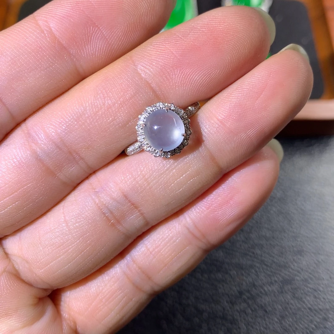 翡翠18K金镶嵌戒指翡翠