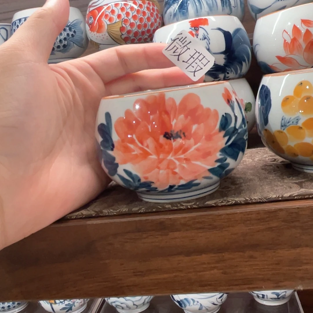 釉下手绘茶具微瑕