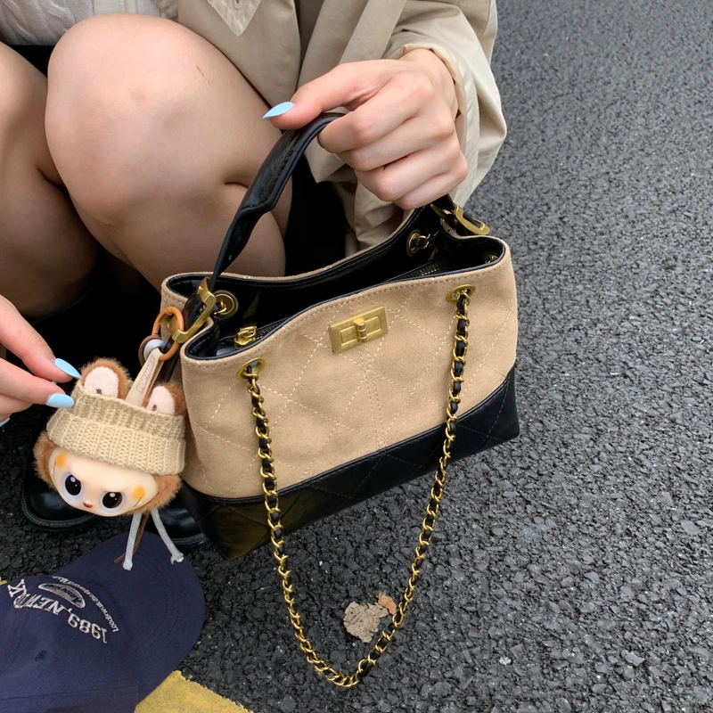 菱格链条包女夏天2025新款时尚单肩斜挎包小众设计洋气简约腋下包