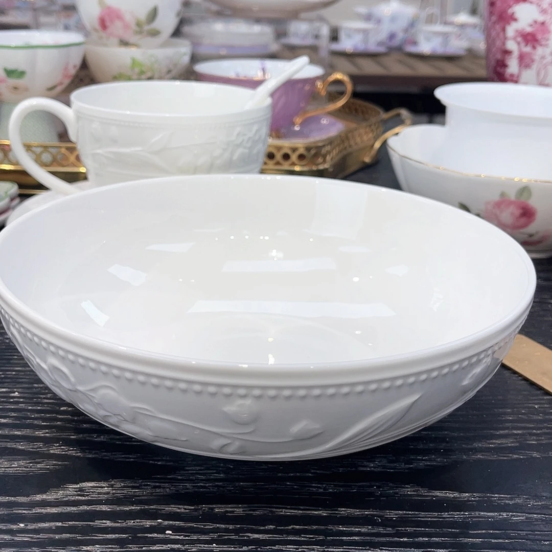 骨瓷21cm汤碗—————