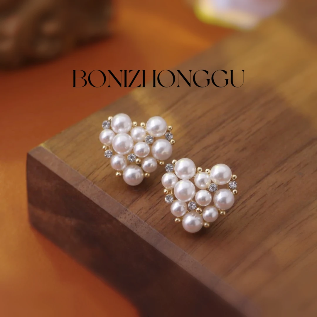 铜合金耳饰 A568《破碎月光》法⭐️耳钉轻奢时尚百搭法式气质