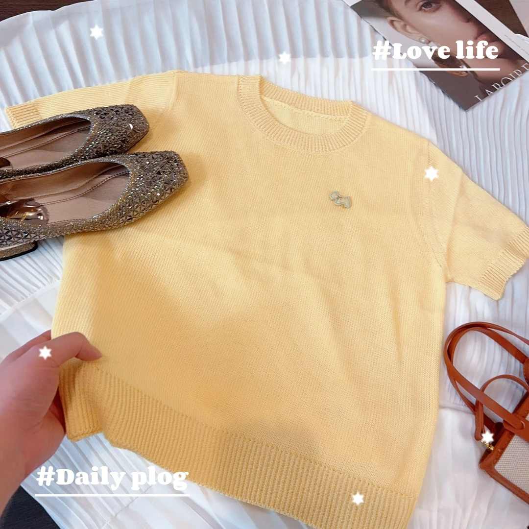洛尔家~新款透气百搭针织衫上衣255137