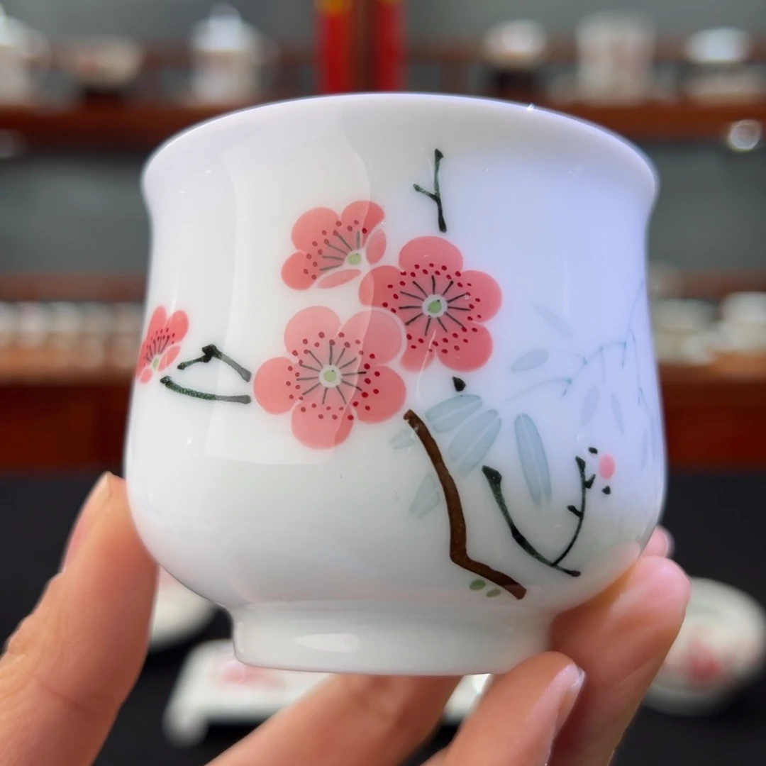 翠竹红梅福筒杯杯