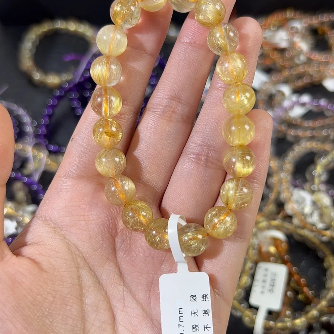 发晶手链未镶嵌天然金发晶