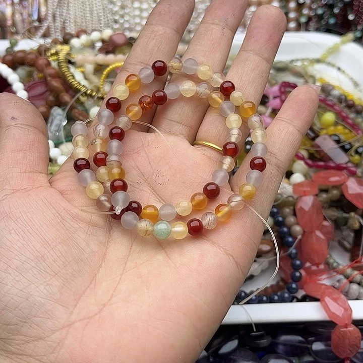 玛瑙/玉髓未镶嵌珠宝半成品6mm多宝82