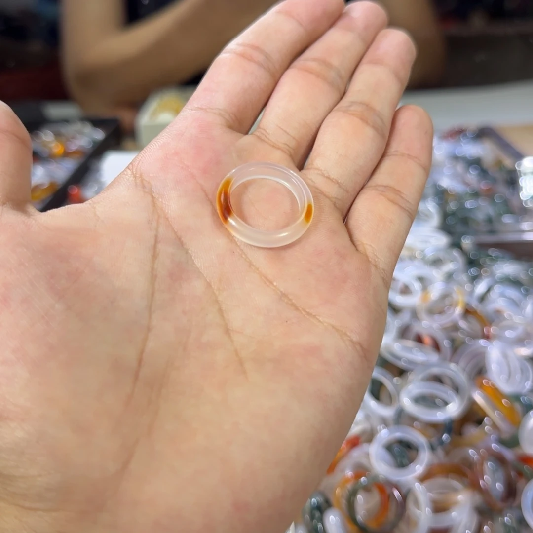 玛瑙/玉髓戒指未镶嵌30号16 圈有瑕疵买三送一