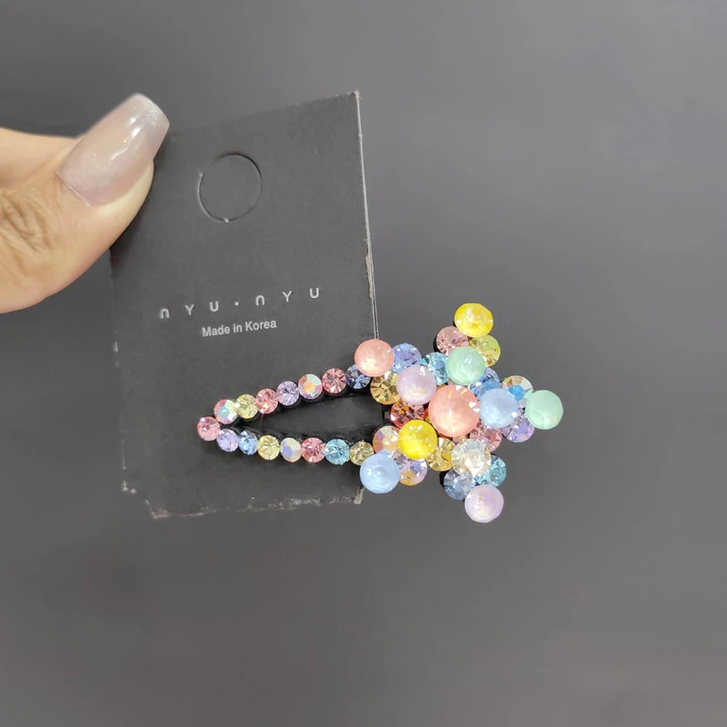 韩国s家摩卡水晶星星bb夹彩色发夹发卡网红款侧边发卡儿童发饰