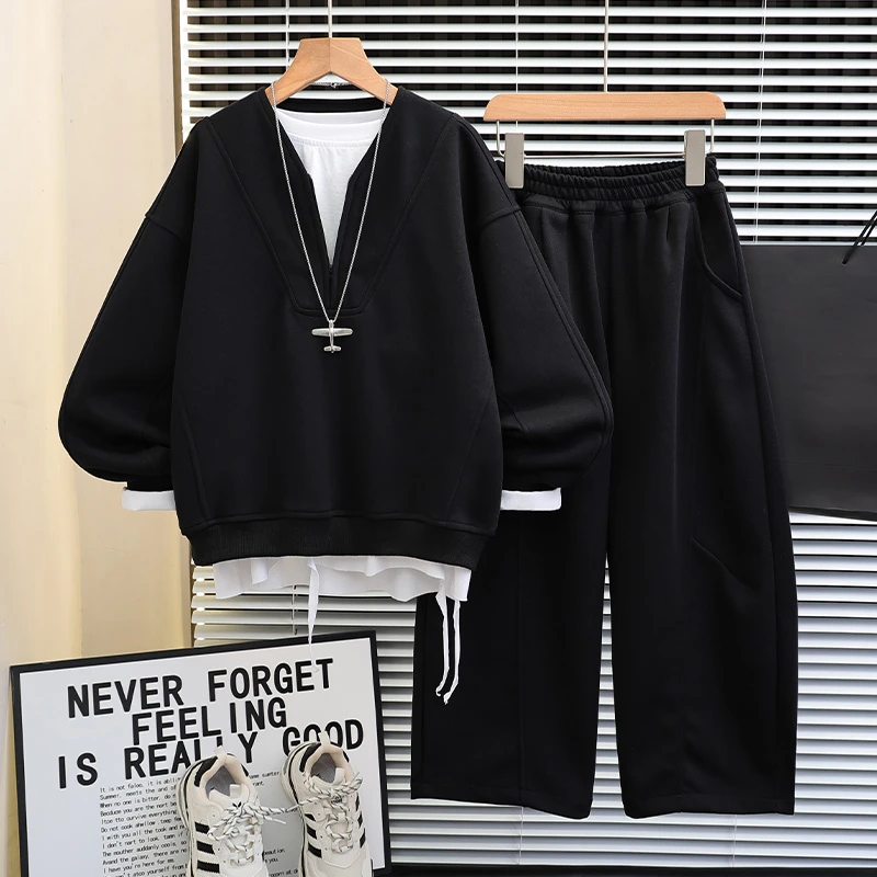 【品牌】男童中大童春秋季时尚韩版针织洋气长袖儿童潮时尚韩版套装