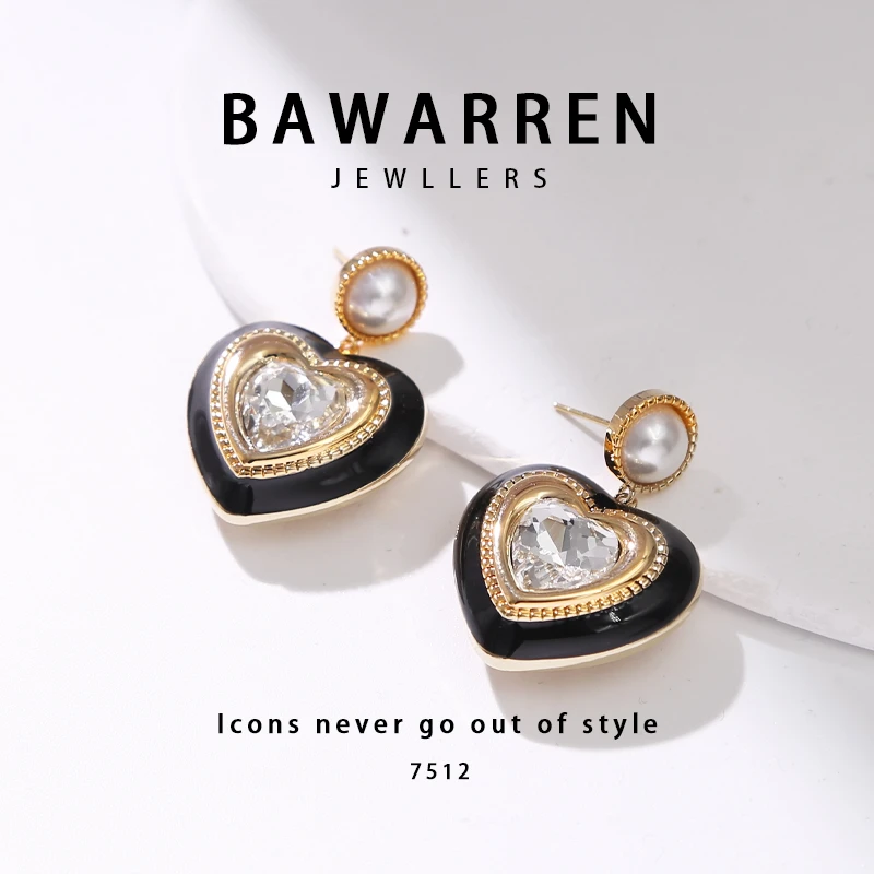 Bawarren 意 7512-精致耳环小众欧美优雅法式长款