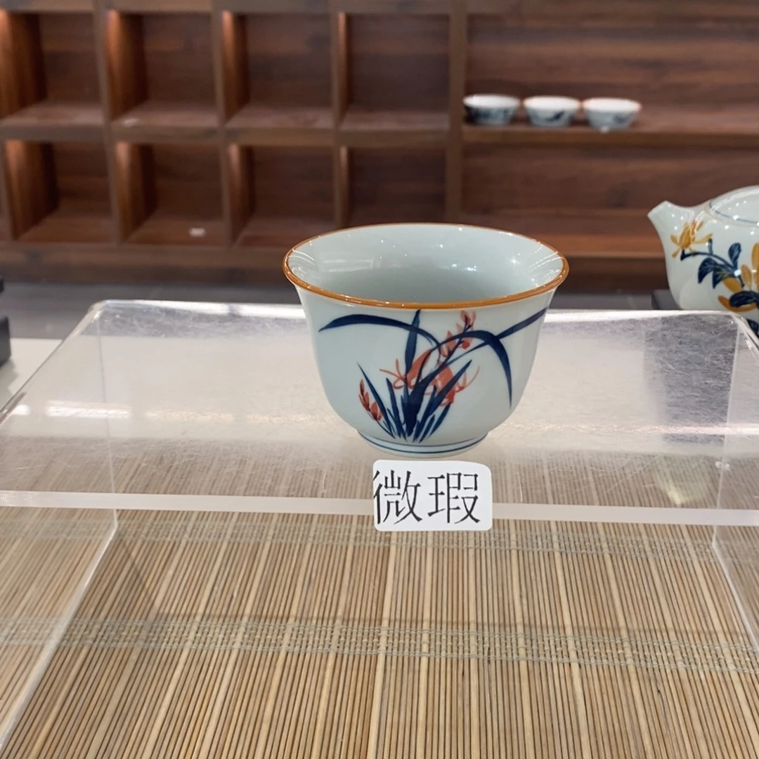 微瑕釉下彩纯手绘手工绘制