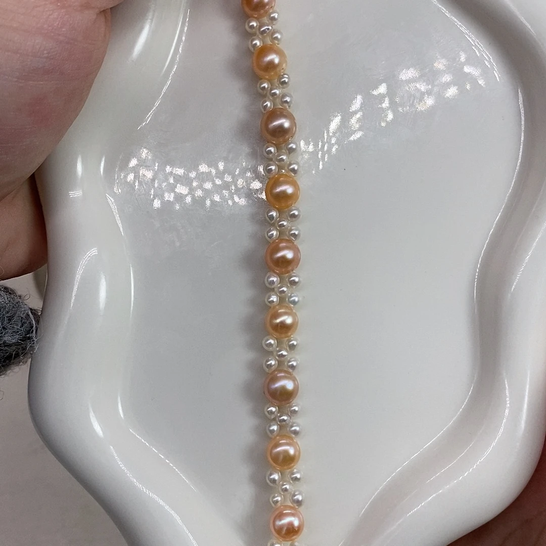 淡水珍珠银S925镶嵌耳饰