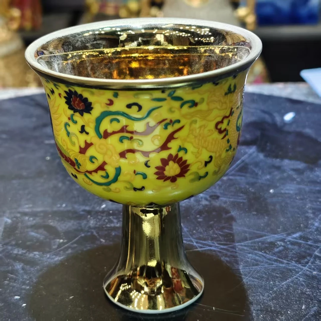 景德镇陶瓷斗彩高脚杯