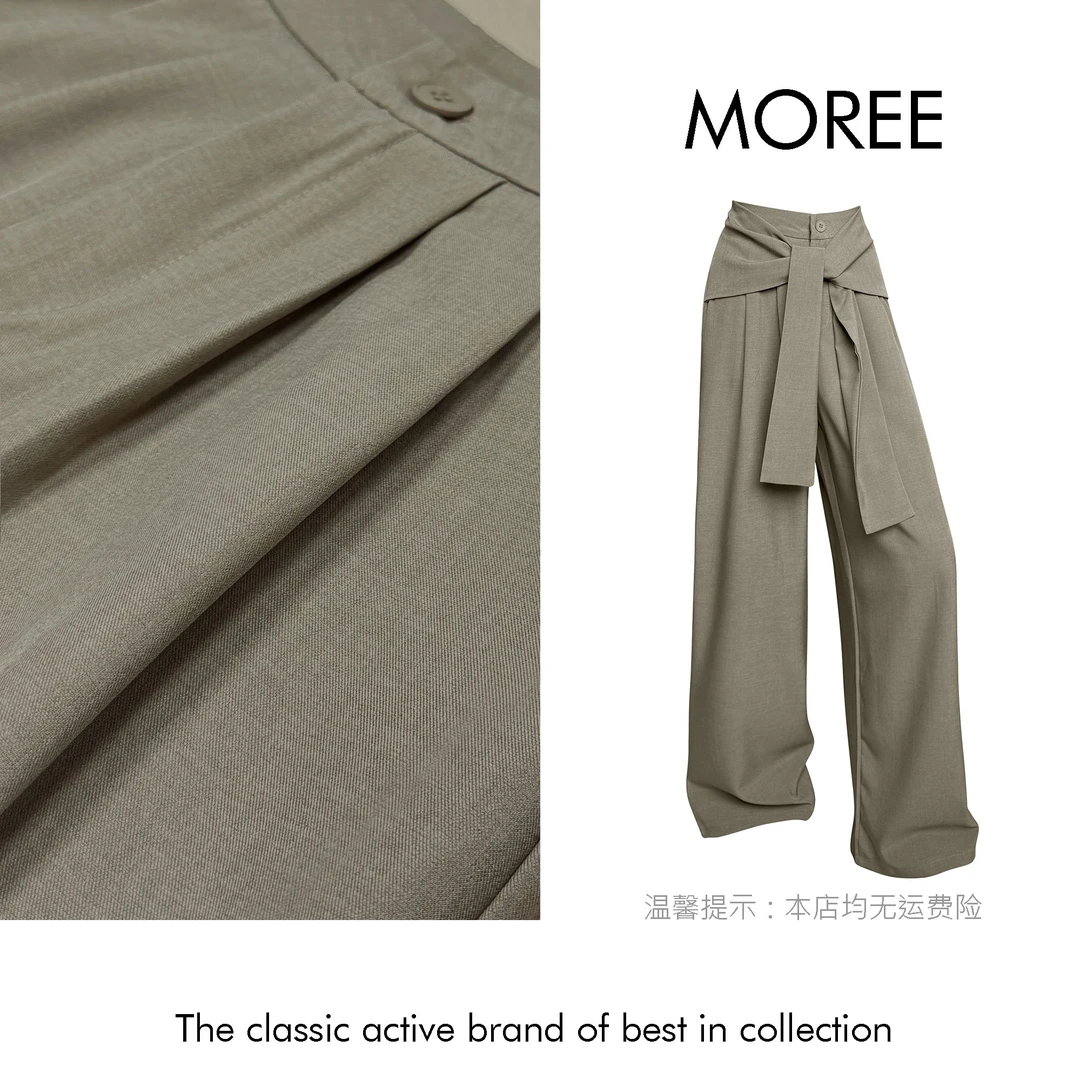 【MOREE】Vous y trouverez设计感绑带设计西裤阔腿裤-3158-1