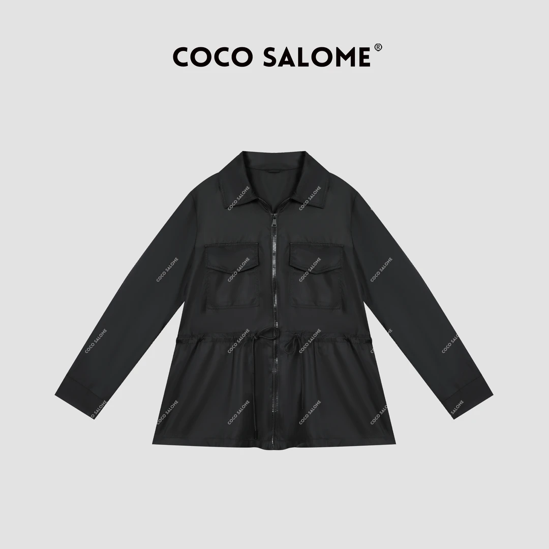 韩彬彬CS"黑暗世界"春季欧美风潮流腰部抽绳夹克外套5813-(16)