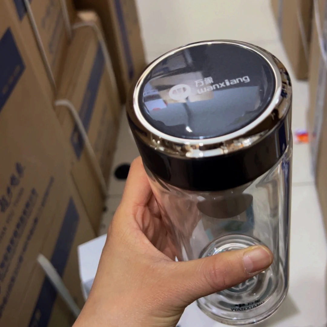 V278灰色双层430➕杯套玻璃杯