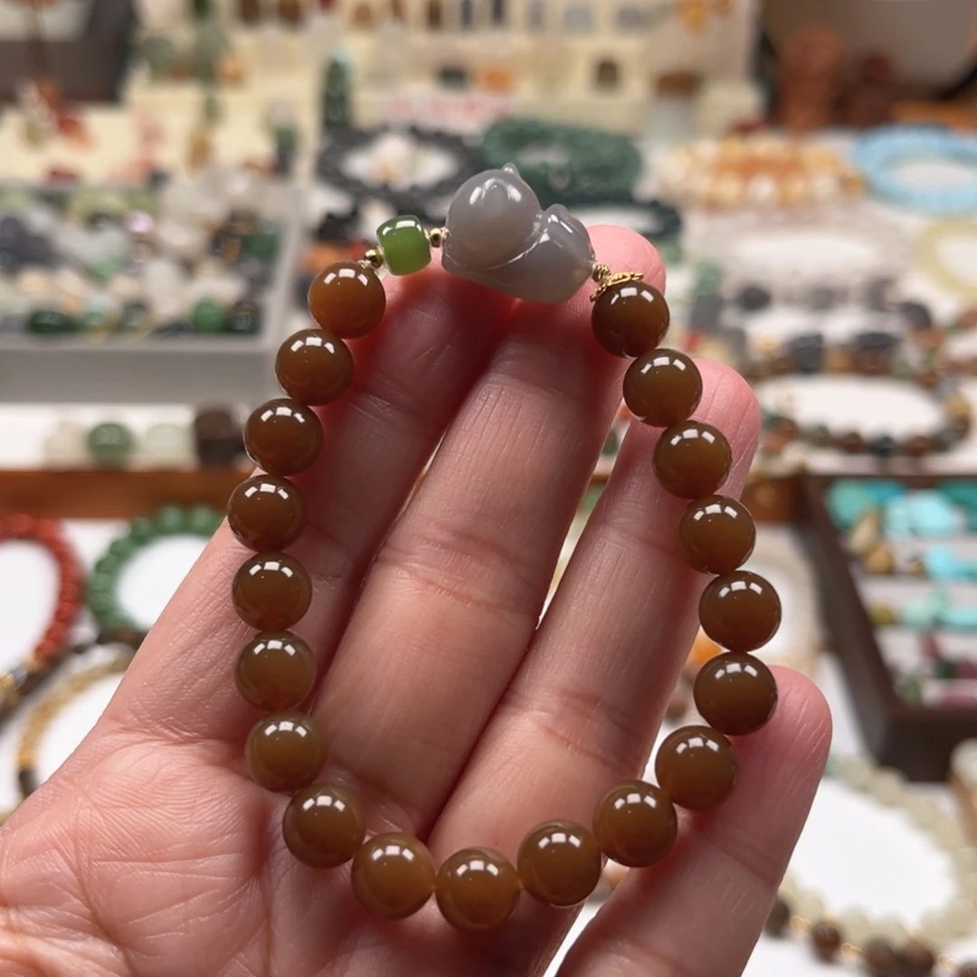 和田玉（糖玉）未镶嵌手链单圈手串