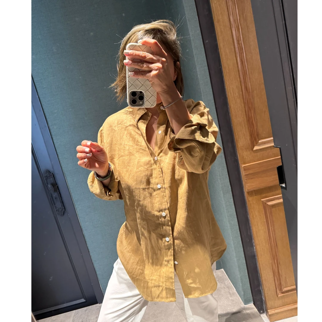 COCOLINDA | 100%亚麻四色男友风老钱衬衫K3495