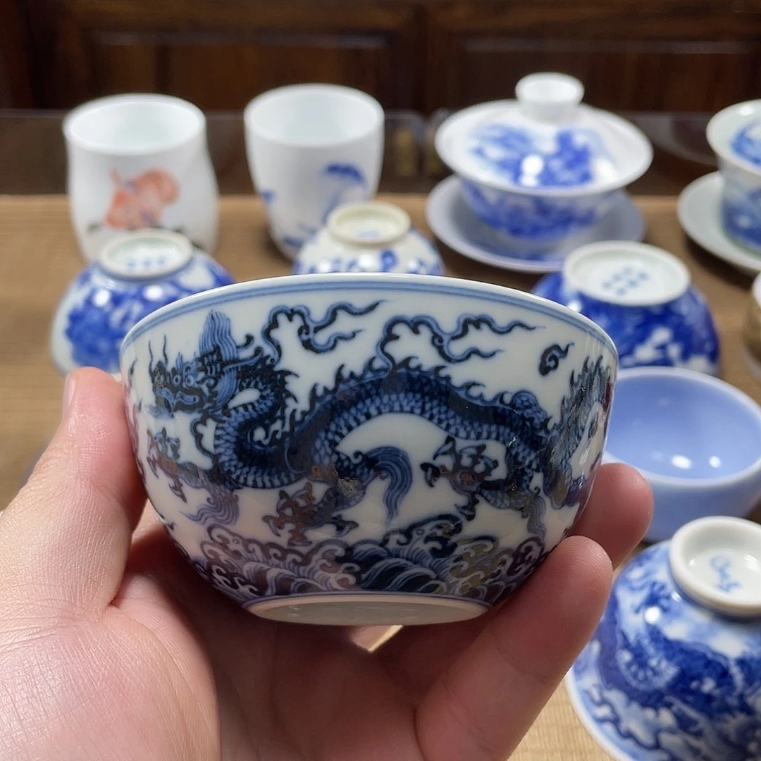 大明风华双龙卧足杯