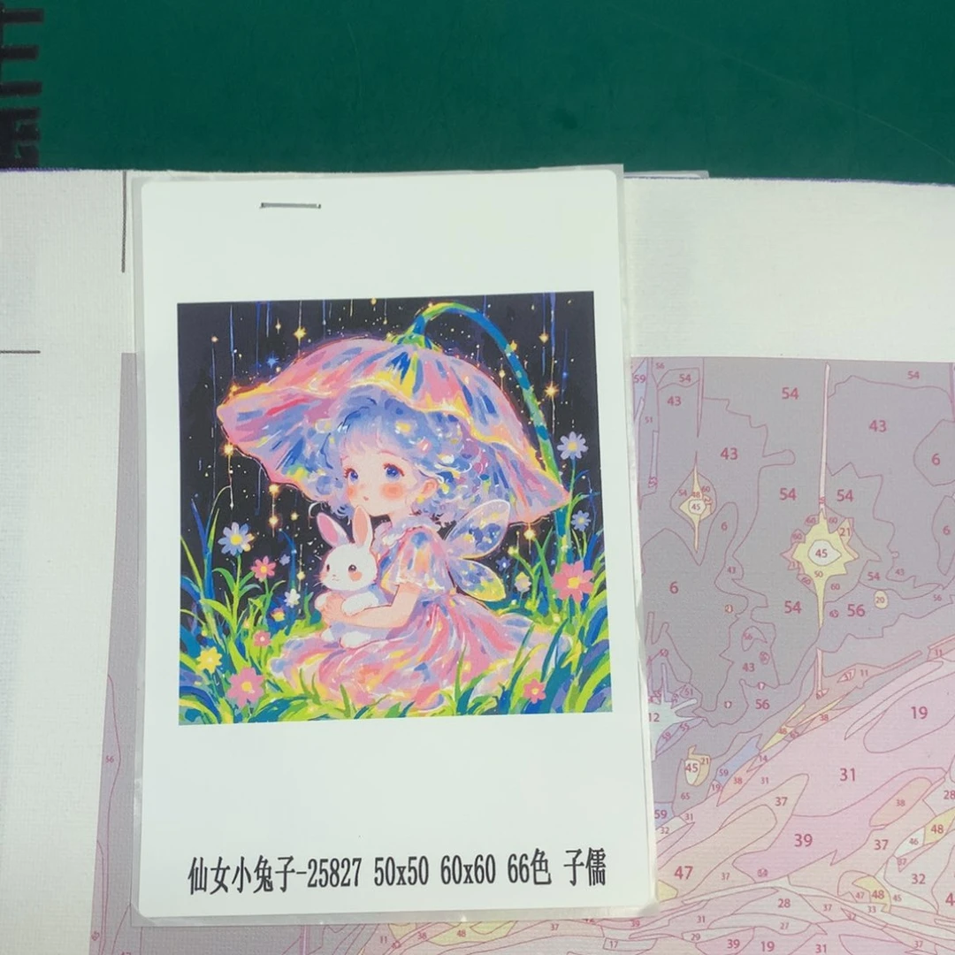 棉布于*（有画布）仙女小兔子中尺寸棉布（微瑕）