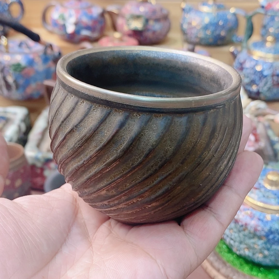 粗陶志野柴烧茶器