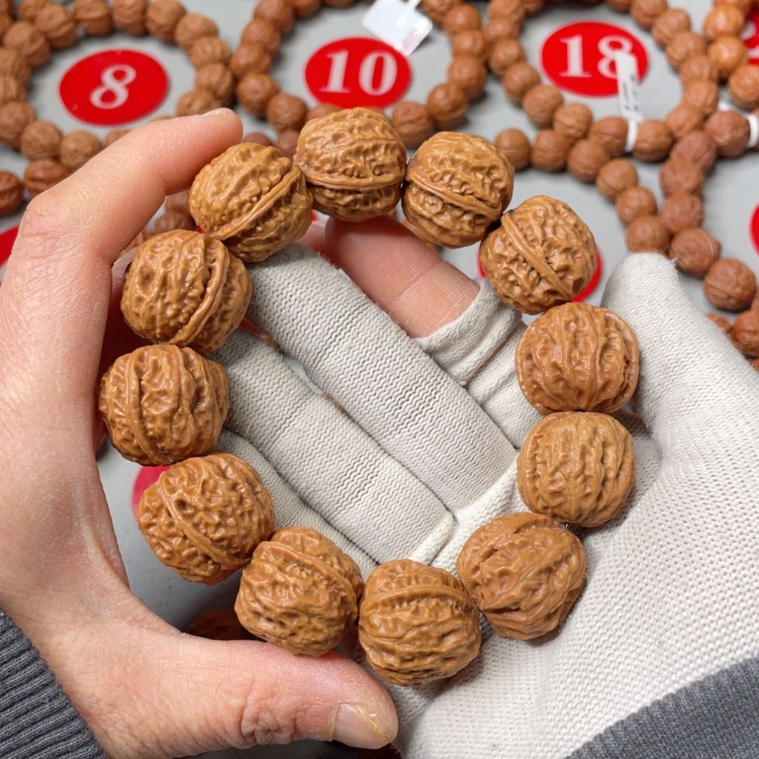 文玩核桃手串鬼脸深蛙方墩23mm