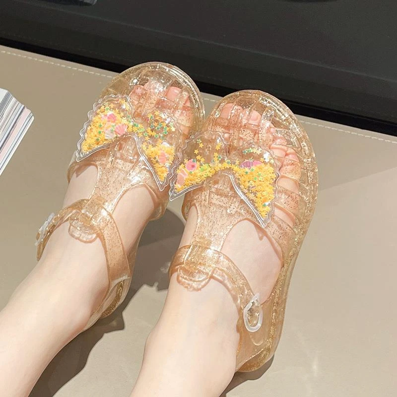 儿童塑料凉鞋女款2025新款女童女孩2一3岁女宝果冻鞋宝宝夏季水晶