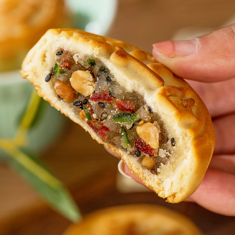 【净重2斤】广式五仁月饼中秋零食糕点