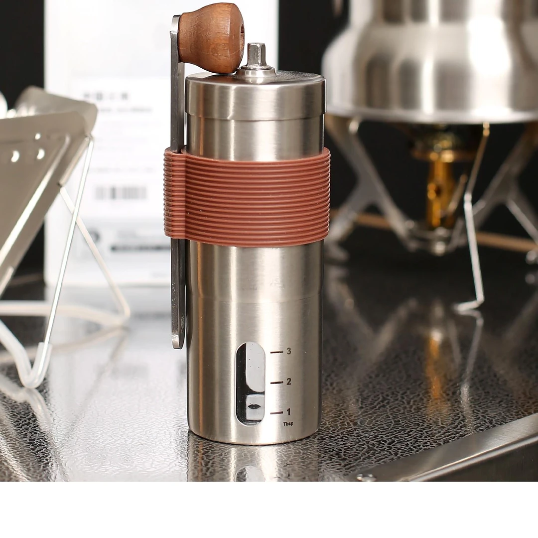 便携式手磨咖啡磨豆机小型手冲陶瓷磨芯不锈钢机身露营SameSpace