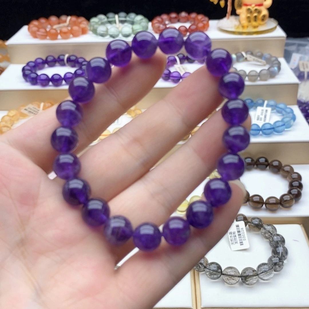 未镶嵌手链水晶乌拉圭紫水晶9mm