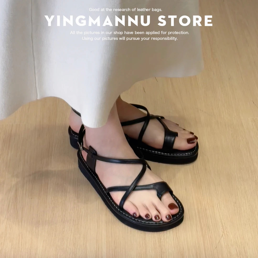 厚底凉鞋女款夏季2025新款外穿配裙子仙女风软底平底沙滩凉鞋女