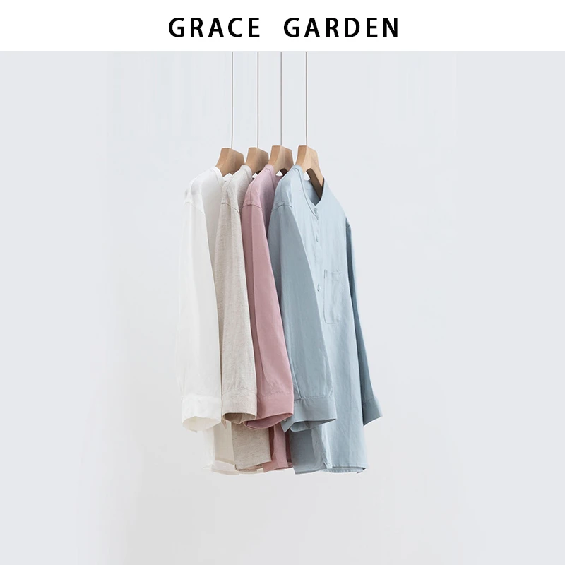 GRACE GARDEN【小马衬衫！】文艺简约单排扣衬衫NCY5F0507