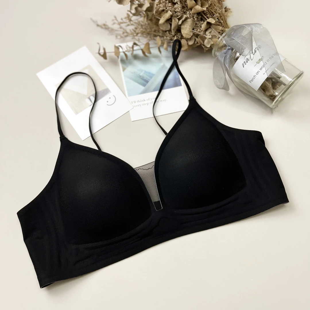 V型文胸内衣女士法式小胸聚拢女款內衣性感风