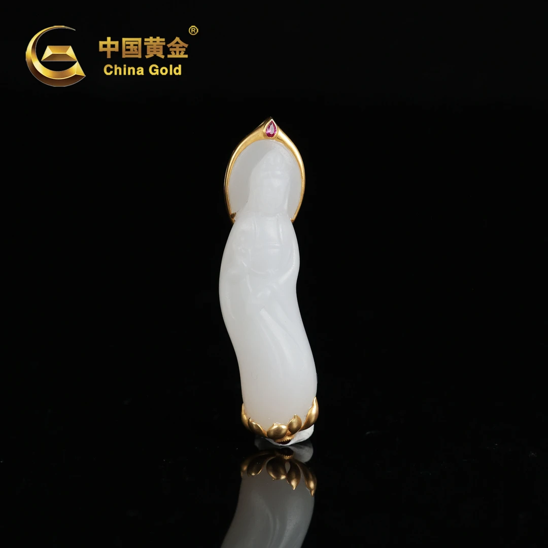 【中国黄金】游象 | 和田玉*吊坠*18K金镶嵌-D10334-Y