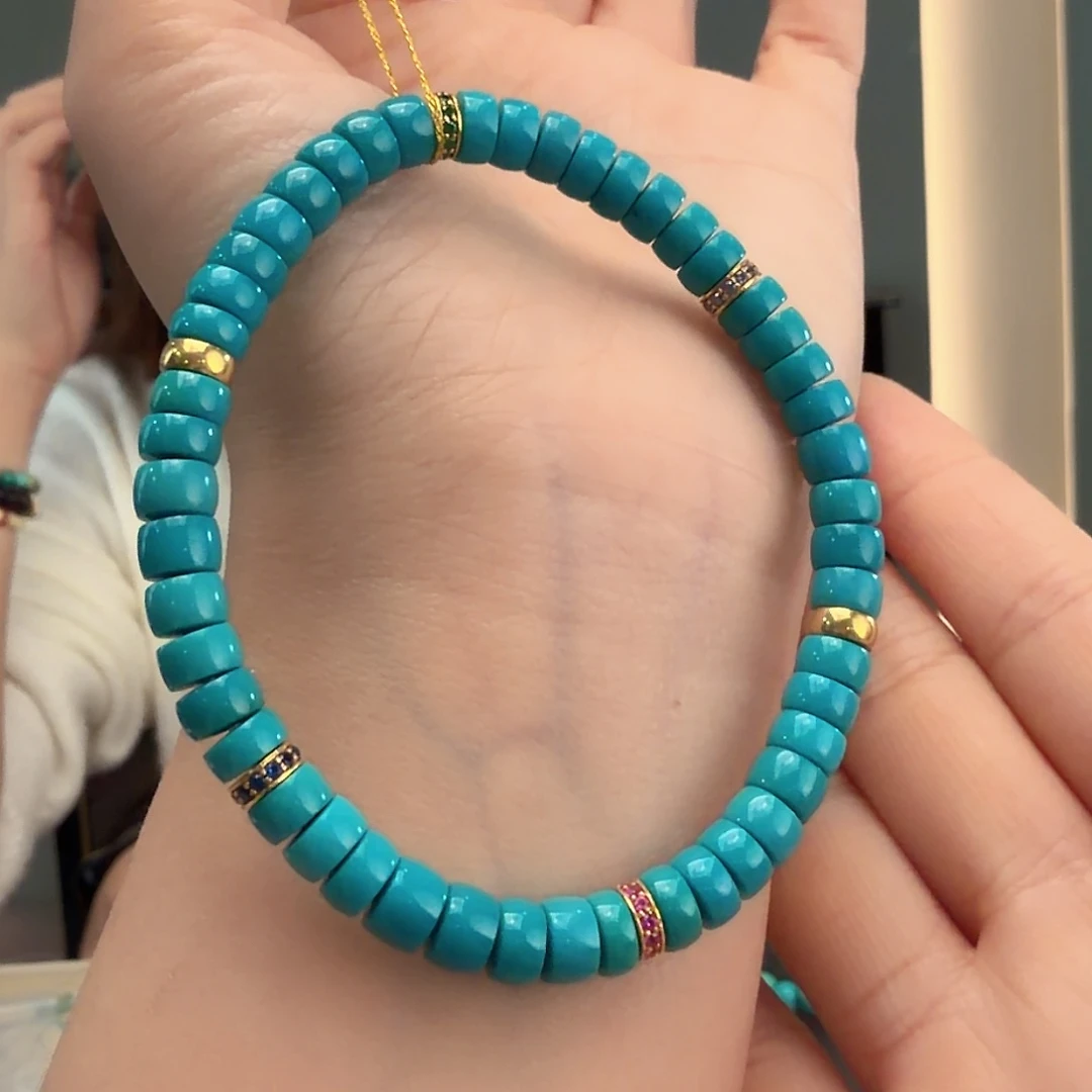 绿松石18K金镶嵌颈饰