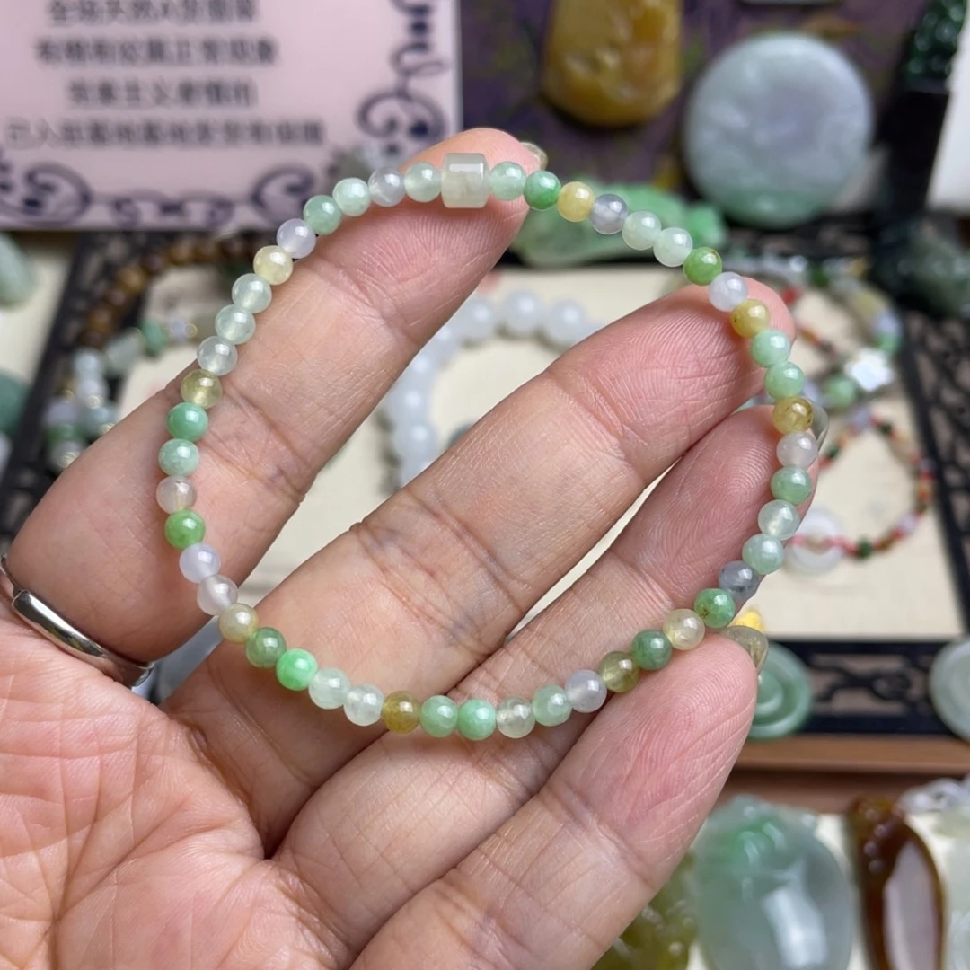 翡翠未镶嵌手链小米单圈手链