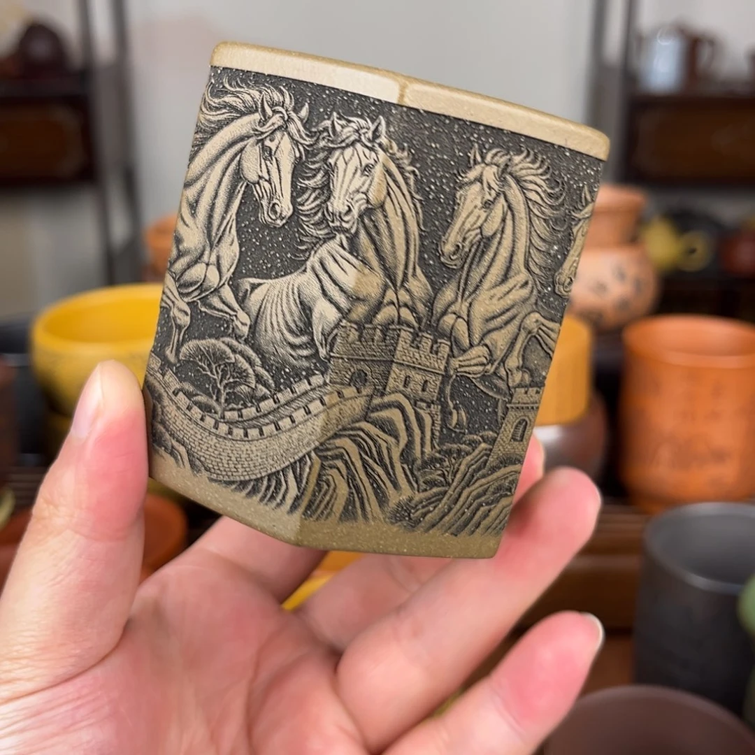 紫砂茶杯紫砂主人杯 手工制作