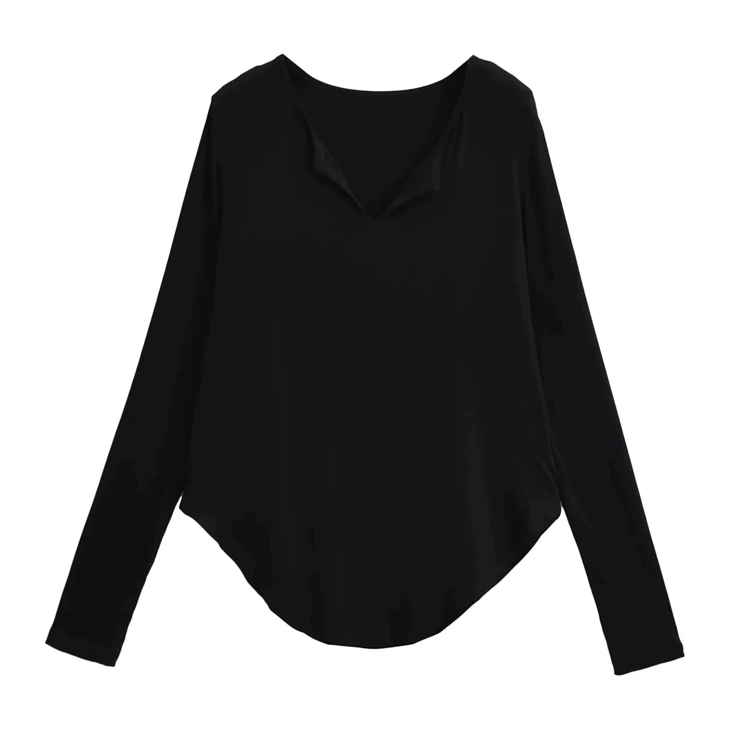 SHINING7  爵士宽松抒情慵懒风显瘦罩衫长袖t恤0144