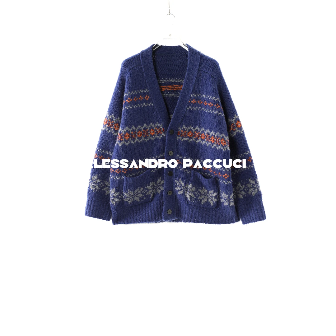 AP洛哥51017SK【巴黎情书】羊毛羊绒提花慵懒时尚百搭针织开衫