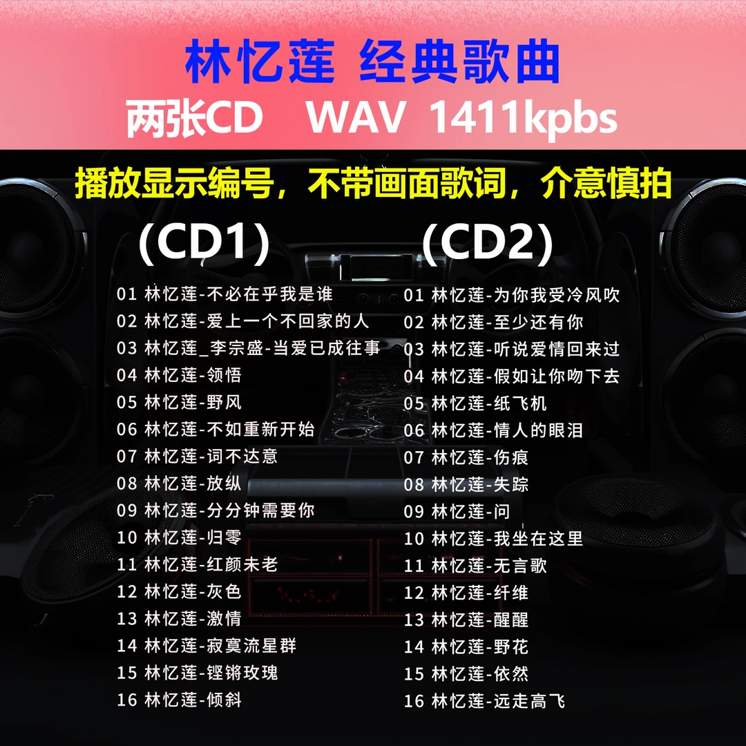 林忆莲【2张CD】经典32首 碟片CD光盘 出道成名曲 WAV无损音质1534
