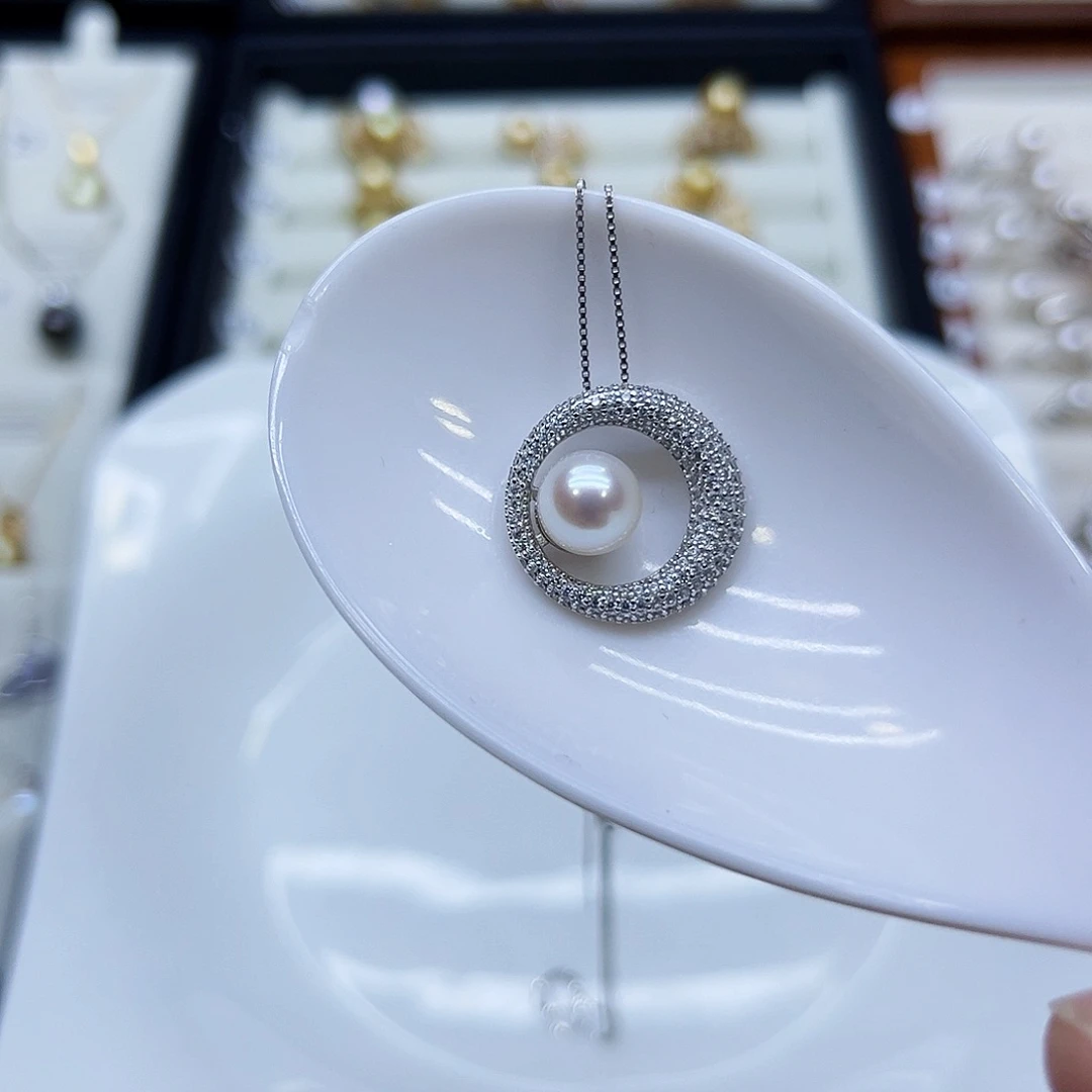 淡水珍珠颈饰银S925镶嵌